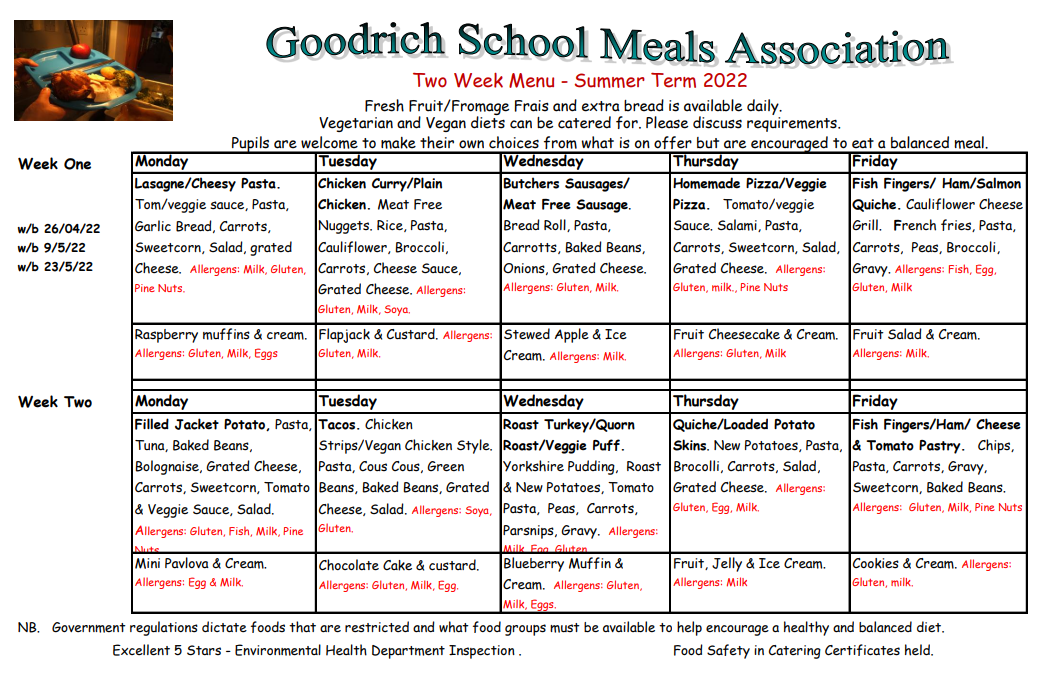 School Meals & Breakfast Club – Goodrich Primary School